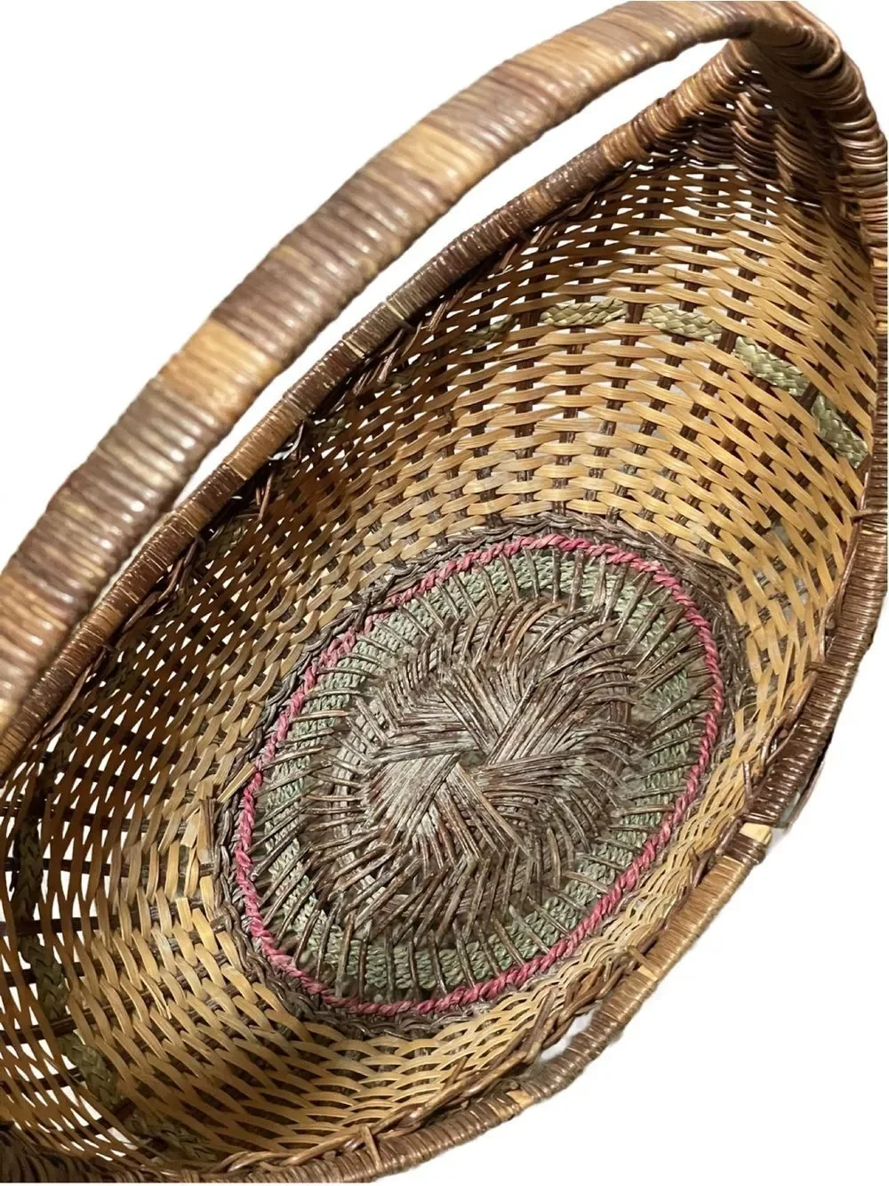 Handwoven Brown Wicker Basket Tote